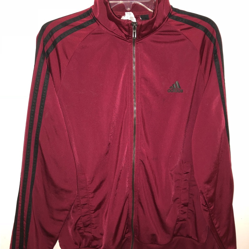 Maroon Adidas zip up